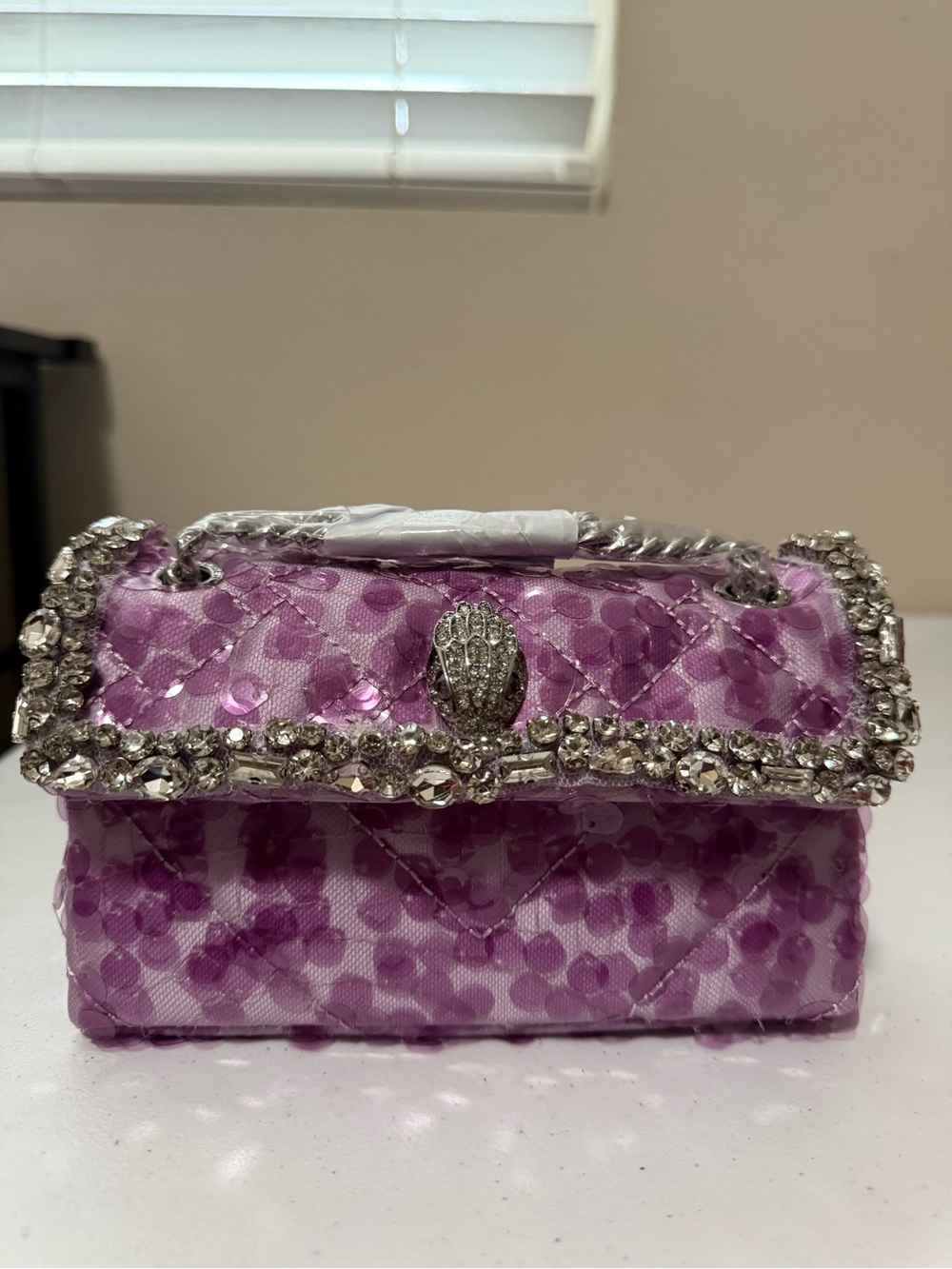 Kurt Geiger Purple Embellished Crossbody Bag